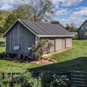 Hay barn with solar panels