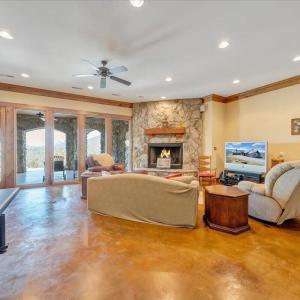 44 Floor to Ceiling Stone Wall Fireplace