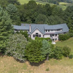 Aerial view of rear elevation