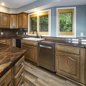 Kitchen sink overlooks front yard