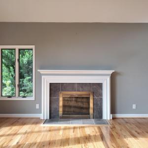 Woodburning fireplace detail