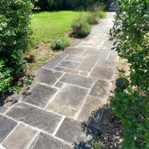 Bluestone paved front walk