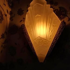Vintage art deco sconce in Powder Rm