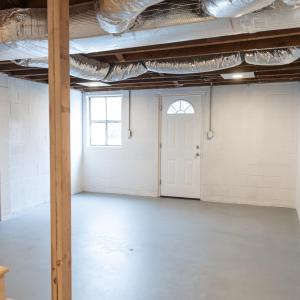 Basement with interior stairs