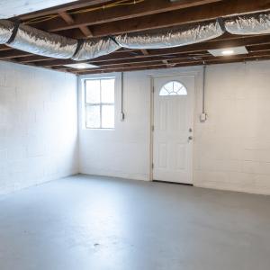 Basement with exterior door