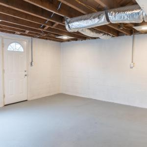 Basement with exterior door