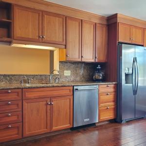 kitchen sink fridge wall