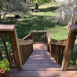 1847 Hawthorne back steps from Deck