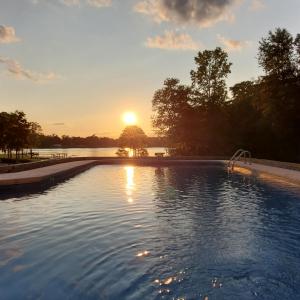SUNSET FROM THE POOL