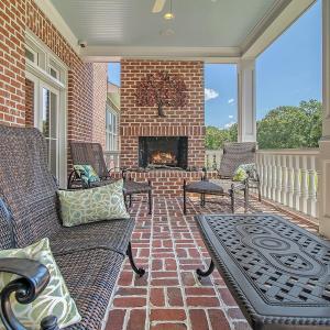 Rear Porch w/Woodburning Fireplace