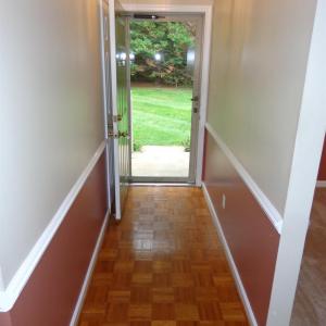 Entry hall with parquet flooring