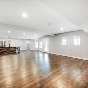 Basement family room with full kitchen and pantry