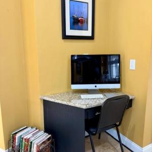 Desk in kitchen