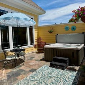 private patio area off Master with hot tub