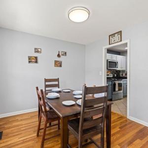 The home has beautiful wood floors!