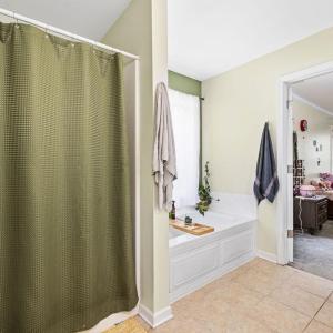 A full shower and a separate tub to relax in!