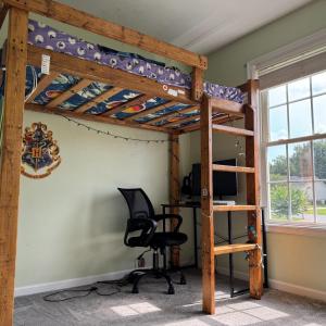 The loft bed with play/study space under it can convey if you want it!