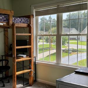 Bedroom 2 is on the front side of the house.