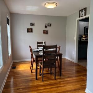 The Dining Room on the front of the house with adjacent kitchen.