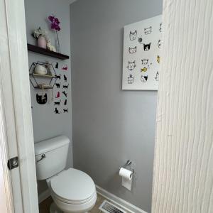 The half bath in the hallway