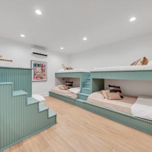 Custom, one of it's kind bunk room offers tons of space for children and guest!
