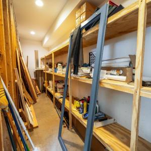 Ground floor storage behind staircase