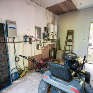 Lawn mower storage under deck