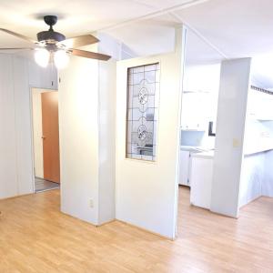 view of the master and kitchen entries from the great room