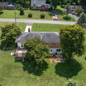 Fenced backyard- aerial view