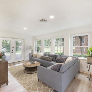 Staged to show potential room use and layout.