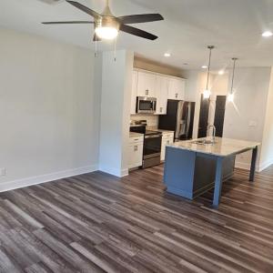 View of kitchen and kitchen  island/breakfast  from LR