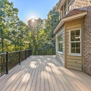 New composite decking and metal railing