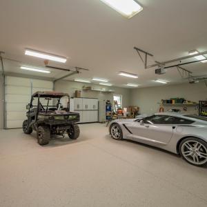 40 x 30 oversized garage with 3 entry doors (1 in the rear of the garage ) , propane furnace ,1/2 bath ,epoxy flaked floor