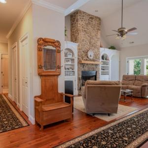 Hallway to left  has 2 bedrooms & full bath, great room to right