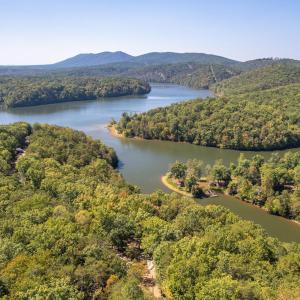 Drone view of the lake area