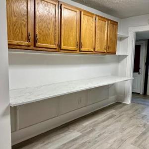 New flooring and breakfast bar