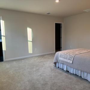 The door on the right in the corner is the huge walk-in closet. the door on the left is the pretty bathroom