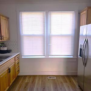Double hung windows for light/ translucent  shades for  light and privacy