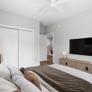 Bedroom #3 right of second full bathroom (Virtually Stagged)