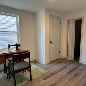 This room has 2 closets: 1 shown here, the doorway is under the stairs storage.