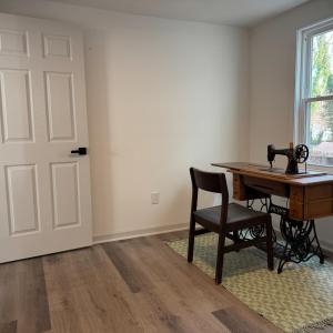 Bedroom 1 is right off the dining area on the first floor.