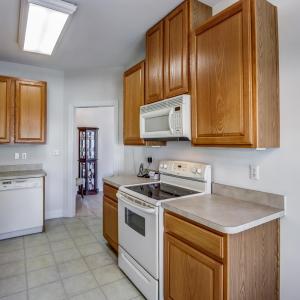 Kitchen view into foyer