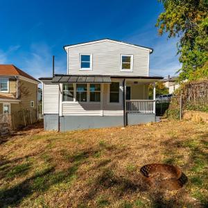 Level, fenced-in backyard