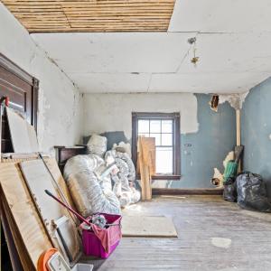 Bedroom 4 at the back of the house... this is what the whole house looked like originally! Materials convey.
