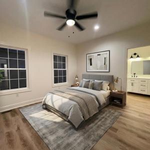 Virtually staged primary suite