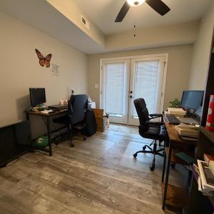 Bedroom 3 (downstairs) with walkout to rear patio
