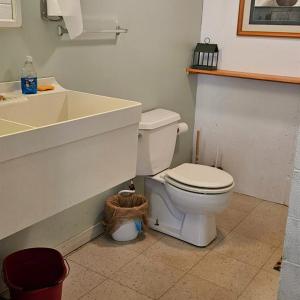 Full Bath in lower level between the garages.