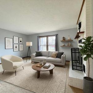 Virtually staged living room