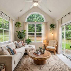 Virtually staged sunroom