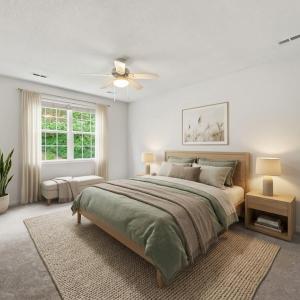 Virtually staged primary suite
